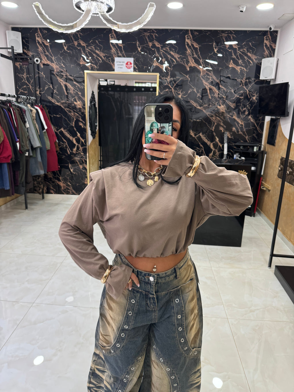 Maglia crop Spallina