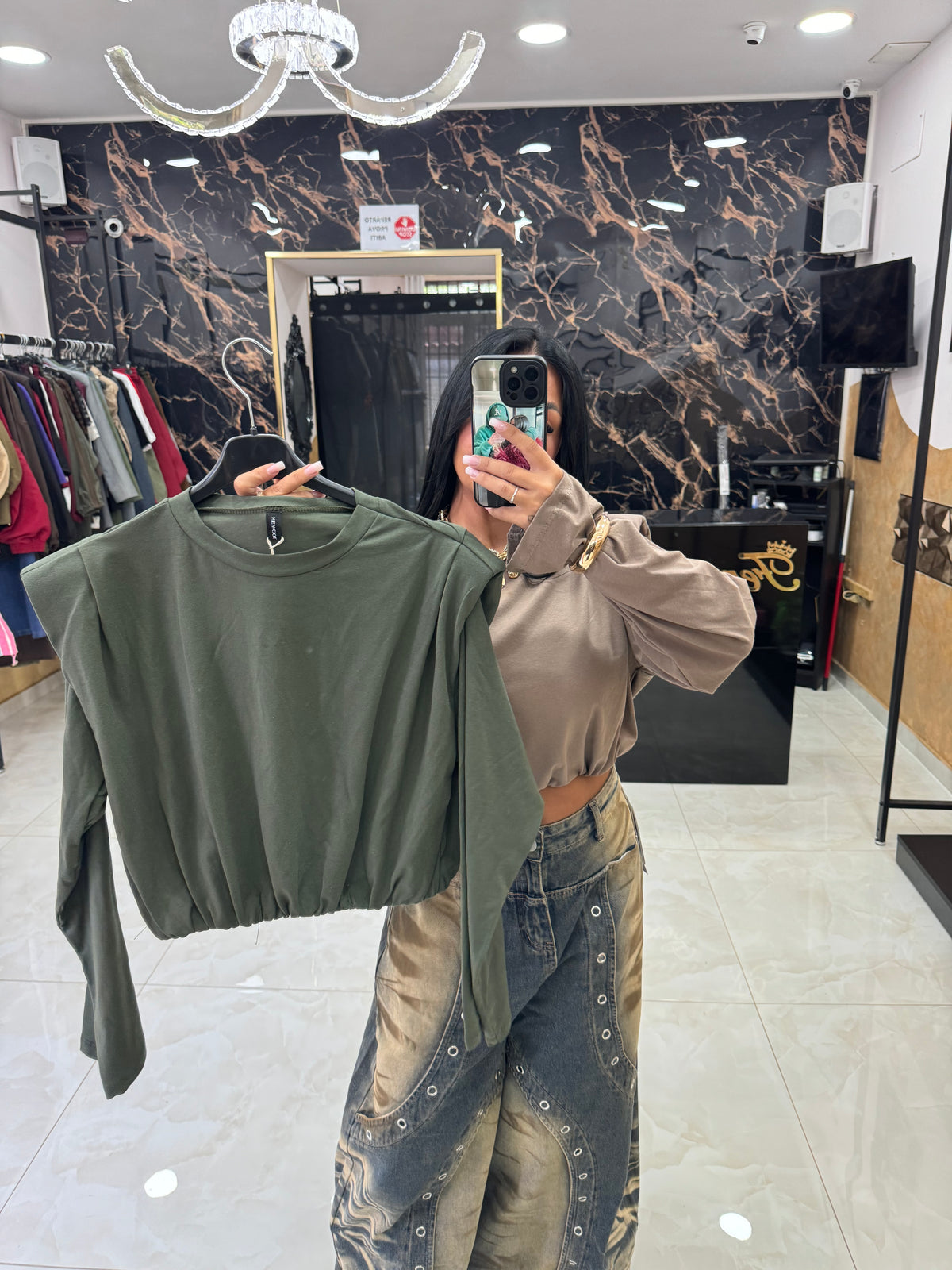 Maglia crop Spallina