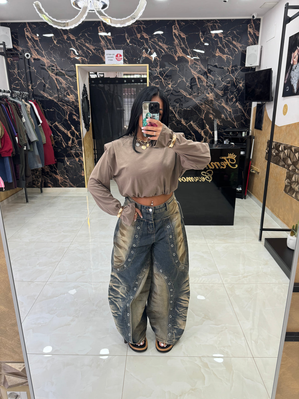 Maglia crop Spallina